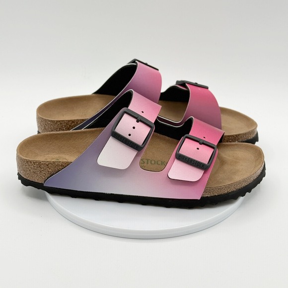 Birkenstock Arizona Vegan Sandals NARROW 39 / 8 Womens Ombre Pink Purple - Picture 9 of 12